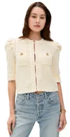 L Agence Delilah Cropped Textured Cardigan In Neutral