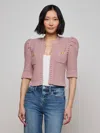 L Agence Delilah Cropped Cardigan In Pink