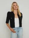 L Agence Delilah Cropped Cardigan In Black