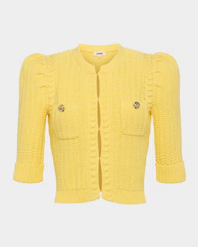 L AGENCE DELILAH CROPPED TEXTURED CARDIGAN