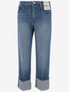 L'agence Denim Jeans With Lapels In Denim