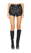 L Agence Dionne Vegan Leather Short In 블랙