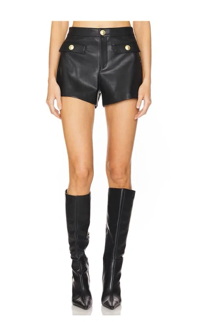 L Agence Dionne Faux Leather Short In 블랙