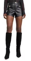 L Agence L'agence Dionne Faux Leather High Waisted Shorts In Black