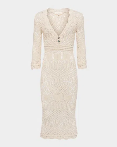 L Agence Doive Pointelle Midi Dress