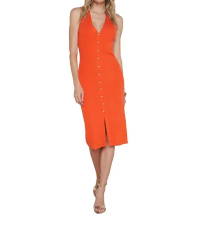 L'agence Domino Button Wool-blend Dress In Red