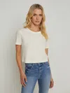 L Agence Donna Organic Cotton Crop T-shirt In Light Pearl