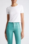 L Agence Donna Organic Cotton Crop T-shirt In White
