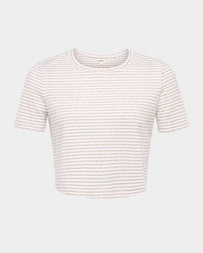 L'AGENCE DONNA STRIPE CROPPED TEE
