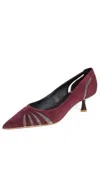 L Agence L'agence Eglantine Kitten Heel Pump In Burgundy Suede