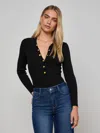 L Agence Elisabetta Knit Bodysuit In Black