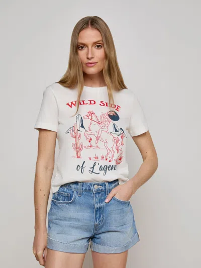 L Agence Eliza Graphic Tee In White