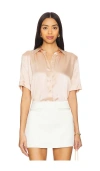 L'agence Ellah Short Sleeve Blouse In 花瓣白