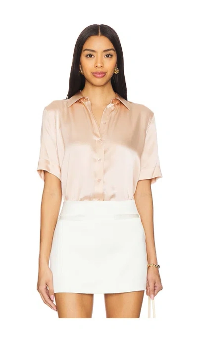 L Agence Ellah Short Sleeve Blouse In Petal
