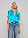 L'agence Ellah Short-sleeve Silk Blouse
