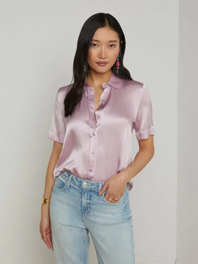 L Agence Ellah Silk Blouse In Pink