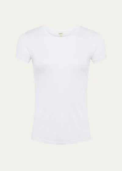 L Agence Ellie Crewneck Tee In White