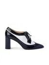L'agence Elodie Leather Oxford Pump In Black/white Patent