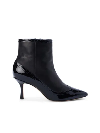 L Agence Ember Patent Leather Bootie In Black Patent