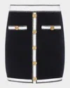 L Agence Emi Knit Mini Skirt In Black Lurex In Blackwhitegold Lurex