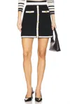 L Agence Emi Knit Mini Skirt In Color: Black, White, & Gold Lurex