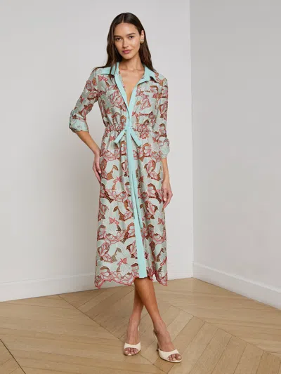 L Agence Emilio Lace Shirt Dress