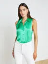 L AGENCE EMMY SLEEVELESS SILK BLOUSE