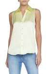 L Agence Emmy Sleeveless Silk Blouse In Yellow Sorbet