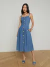 L Agence Esmeralda Button-front Midi Dress In Stokes