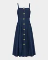 L Agence Esmeralda Button-front Midi Dress