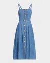 L Agence Esmeralda Button-front Midi Dress In Stokes