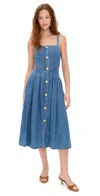 L Agence Esmeralda Button-front Midi Dress In Stokes