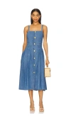 L Agence Esmeralda Button-front Midi Dress In Stokes