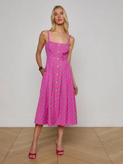 L Agence Esmeralda Poplin Dress In Pink