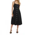 L Agence Esmeralda Button-front Midi Dress In Black