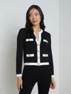 L'agence Estefania Cardigan In Black/white