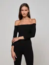 L'agence Evelyn Off-the-shoulder Bodysuit In Black