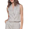 L Agence Fable Double Breasted Vest In Metallic In Ivory/neutral Multi In Multi