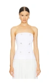 L'agence Women's Fay Double-breasted Strapless Bustier In 白色