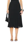 L Agence Fernanda Pleated Midi Skirt In Black