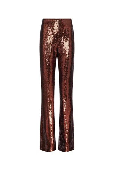 L AGENCE L'AGENCE FLARED SEQUIN TROUSERS WITH HIGH WAIST AND GLAMOROUS SHINE
