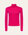 L Agence Flora Turtleneck Sweater In Fuschia Rose In Fuschia