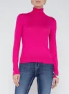 L Agence Flora Turtleneck Sweater In Fuschia Rose In Multi