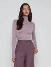 L Agence Flora Turtleneck In Wisteria/gold