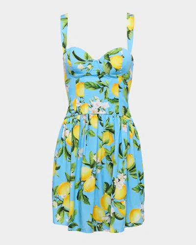L AGENCE FLORAL LEMON JAI DROP-WAIST MINI DRESS