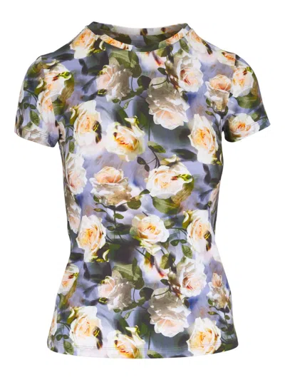 L Agence Floral-print Blouse In Green