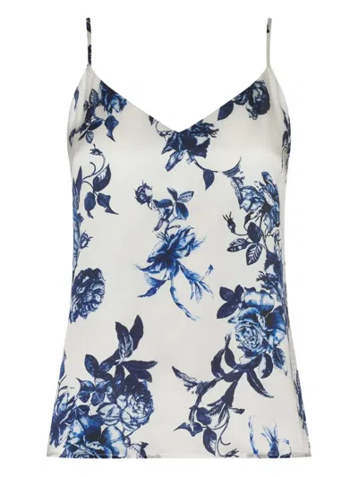 L Agence Floral Spaghetti-strap Top In White