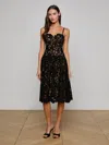 L Agence Flyn Lace Midi Dress In Black