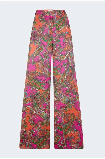 L Agence Gavin Pant In Rhodamine Pop Paisley In Pink