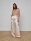 L Agence Gavin Silk Wide-leg Pant In Champagne